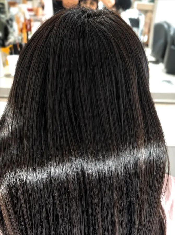 Cabelo depois do botox capilar no salão Flor Cabeleireira em Joinville