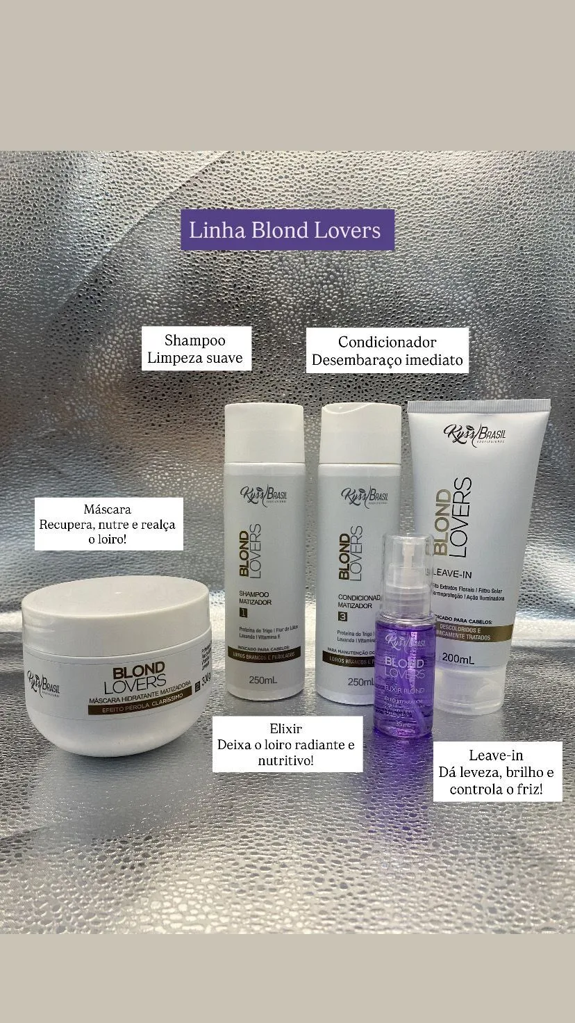 Linha matizadora para cabelo loiro usada no salão Flor Cabeleireira, em Joinville